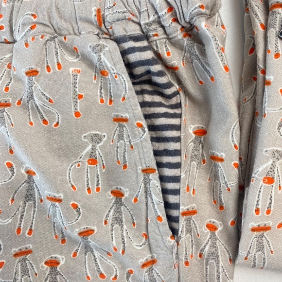 MUNKI MUNKI Flannel Pajama Set Sock Monkey Bamboo and Cotton Size S - Picture 13 of 16